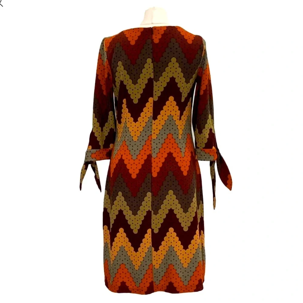 ILE Retro chevron circles print dress Size 14 - Picture 3 of 9